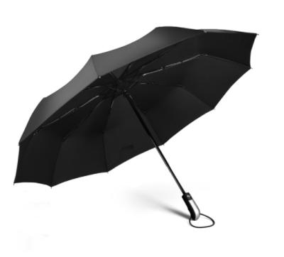 China Large Windproof Folding Travel Umbrella Canopy 46/56 Inch Reinforced Fiberglass Ribbed Auto Open And Close for sale