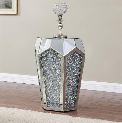 China Contemporary American Style Crushed Diamond Mirrored Side Table Living Room Furniture Coffee Table for sale