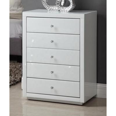 China White Mirrored Drawers Stacked Dresser Nightstand Guanding Chest for sale