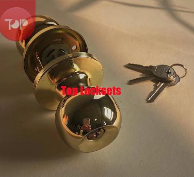 China Interior Handle Tubular American Knob Style Lock ET/BK/PS/SR/DM Top-201 PB Knob Entry Door Knob Anti-theft Lock for sale