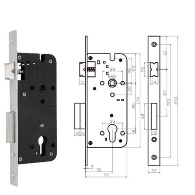 China Stainless steel//zinc ss 304 mortise door lock body sliding door key lock body mortise lock body for sale