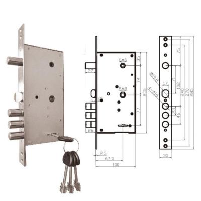 China Steel Stainless Steel//Zinc Zinc China Manufacture Standard Security Mortise Handle Door Lock Body Door Lock Set for sale