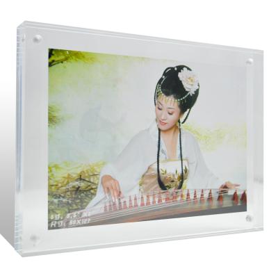 China Customized Waterproof Double Side Acrylic Plastic Thick Desktop Frames Magnet Photo Frame for sale