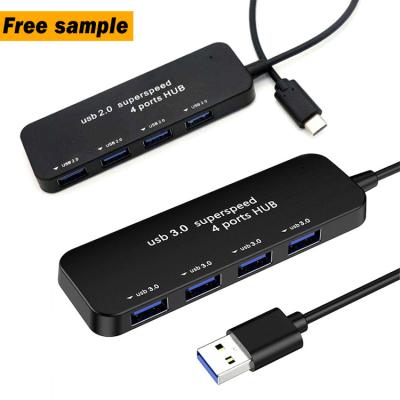 China New high-speed dropshipping and 2.0 usb c 2.0 type-c wireless port hub 30 4 ports usb 2.0 hub 4port for sale