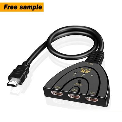 China High Quality 4K*2K Indicator Light ABS Hdmi 3 In 1 Switcher HDMI Cable Splitter To AV for sale