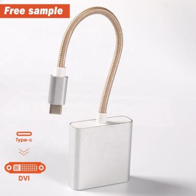 China Hot Selling 0.15m USB-c Laptop Amazon Nylon Aluminum Alloy Converter Male To Type-c Female To DVI Adapter for sale