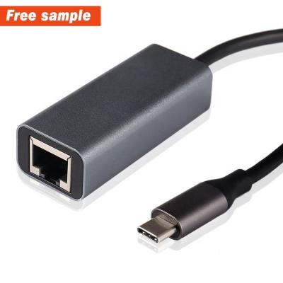 China High Quality LAPTOP 0.15m Ethernet Aluminum Alloy PVC Usb C Male C Adapter to rj45 to Female 1000Mbps Type for sale