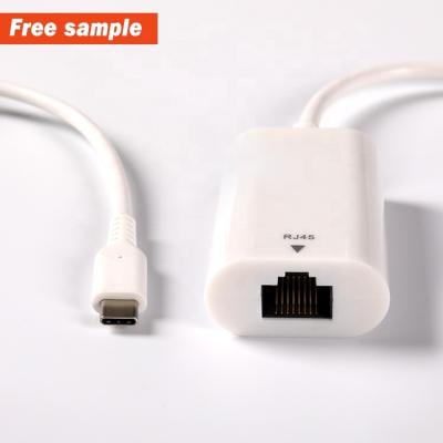 China High quality LAPTOP PVC ABS 0.15m Ethernet LAN 1000Mbps 3.1 male to type c to rj45 female adapter for sale