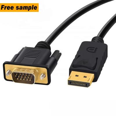 China Multifunctional COMPUTER ODM OEM Black 6ft DisplayPort 1.8m Adapter 1080P Male to Male DP to VGA Cable for sale