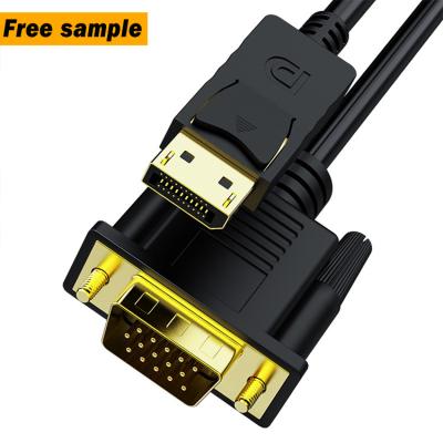 China Gold Plated 1080P 1M 2m 6ft HD COMPUTER Conversion Adapter Male To Male DP To VGA Cable For Laptop for sale