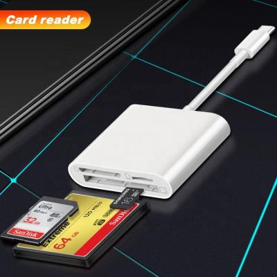 China Best Selling ABS Memory SD tf 3 CF In 1 Hub Adapter Card Readers For iPhone12 Camera iPad Pro for sale