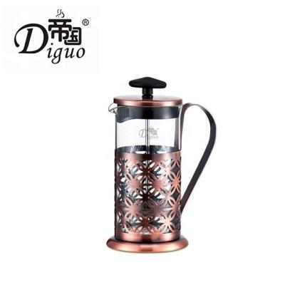 China Diguo 350ml 12Oz Infuser Hot Selling Viable Heat Resistant Glass French Tea Maker for sale