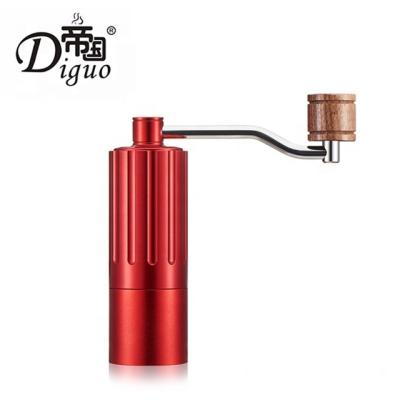 China Hot Selling Outdoor Diguo 12 - 15g Red Color Aluminum Manual Coffee Bean Mill Grinder for sale