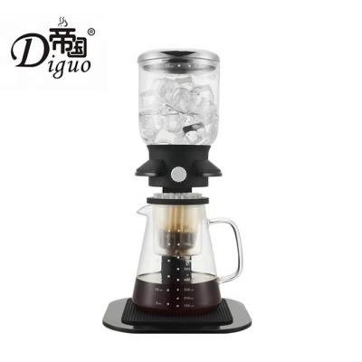 China Factory Wholesale Viable Color 800ml Pyrex Glass Black Drip Ice Cold Brew Pour Over Coffee and Tea Maker for sale