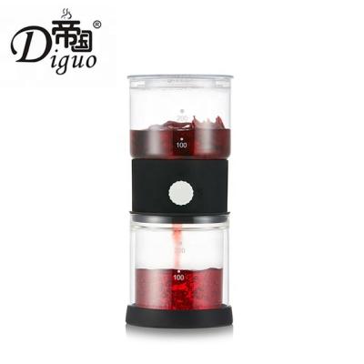 China Diguo Viable Hot Selling Portable Black Color 200ml Pyrex Glass Infusion Cold Tea And Coffee Maker for sale