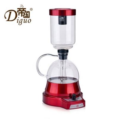 China Diguo 110V 220V Red Color Digital Vacuum Rotary Knob Siphon Outdoor Electric Balancing Coffee Maker For Family Use for sale