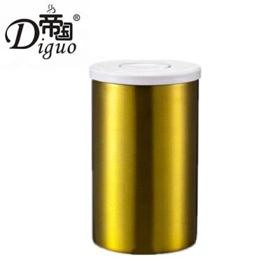 China 2021 Popular Minimalist Color 150g Stainless Steel Portable Yellow Airtight Canister For Coffee Bean Tea Sugar Food for sale