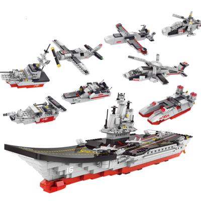 China Intelligence Building Intelligence Development Lele Brother 25 IN 1 Large Warship Building Block Military Model Toys For Kids for sale