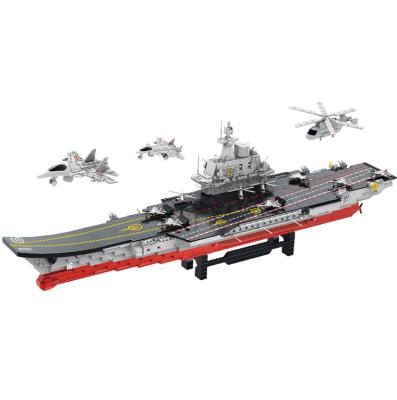 China The Hot Selling Intelligence Development Building Block The Military Warship, DIY Building Toys Large Model Aircraft Carrier for sale