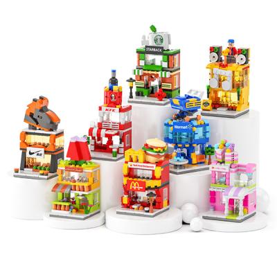 China Intelligence Development LELE BROTHER Mini City Street View Legos Architecture Store Model Building Blocks Toys for sale