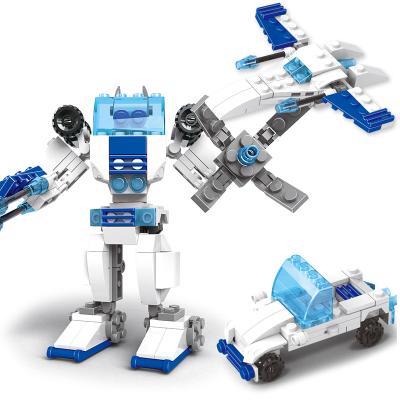 China Plastic Intelligence Development DIY Development Toy 3 IN 1 Building Bricks Building Blocks Deformed Car Aircraft Robot Warrior Model for sale