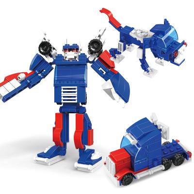 China Intelligence Development LELE BROTHER Creative Toy Transformation Robot Model High Technology Car Building Block Children's Gift for sale