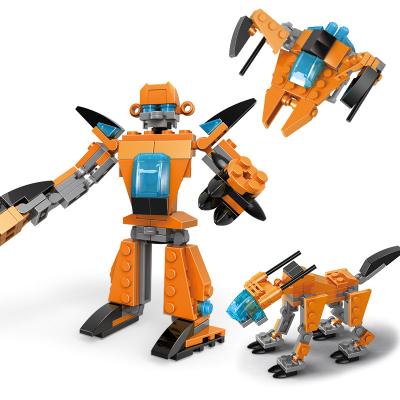 China New Intelligence Development Intelligence Development Design Transformed Robot Dinosaur Block Toy Mini Children Educational Plastic Assemble Toys for sale