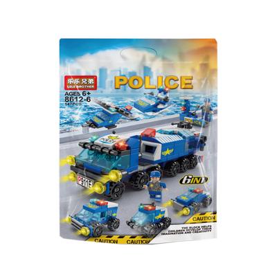 China LELE BROTHER 6-in-1 Police Car Eco-Friendly Material Eco-Friendly Toy Legos City Kids Enlighten Bricks Bagged Building Block for sale