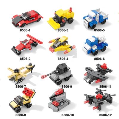 China Intelligence Development Promotion Gift Mini Speed ​​Car 12 In 1 Plastic Early Educational Building Blocks Hot Selling for sale