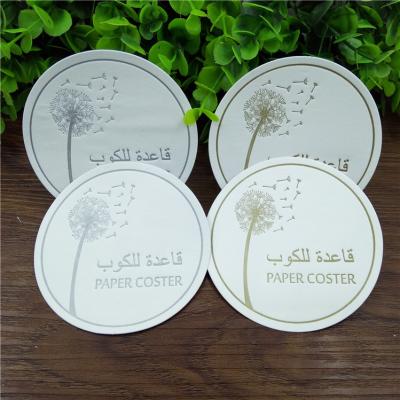 China Viable Wholesale Customize Empty Round Absorbent Paper Coasters Tissue Bar Drink Coasters for sale