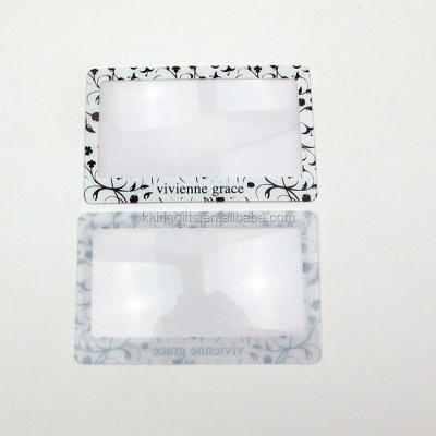 China Custom Promotion Gift PVC Credit Card Size Magnifier, Business Card Magnifier Wholesale for sale