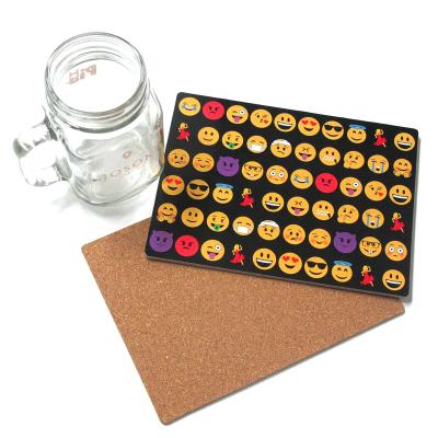 China Viable and Coaster Custom 30*40cm Screen Printed Cork Placemats Sets for Home Decor Dinner Table Mats for sale