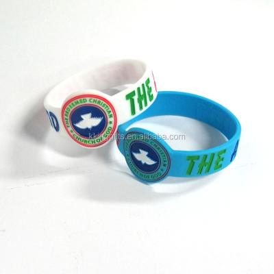 China China Eco Soft Rubber Wristbands / Hologram Wristband Cool Rubber Wristband Promotion for sale