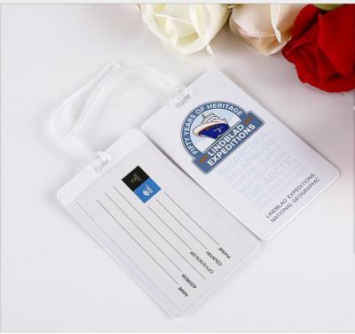 China Promotion Wholesale Customized Size Full Color Printed Business Card Hard PVC Plastic Suitcase Tags Luggage Tags With Buckle for sale