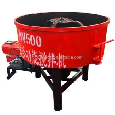 China Verified Construction Industry Supplier JW500 Manual Feeding Concrete Pan Mixer Machine For Kenya for sale