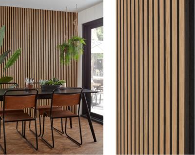 China Modern High quality fireproof wooden Acoustic polyester slat acoustic slat wall panels for interior decoration for sale