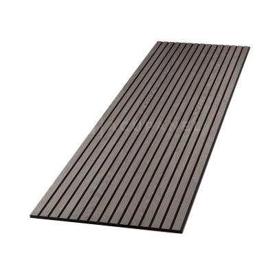 China Modern Veneer Akupanel Grey Oak Wooden Slats Sound Absorption Acoustic Slat Panels for sale