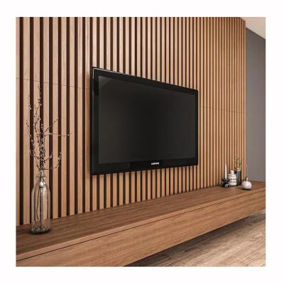 China Modern Decorative wave design wood plank panel solidwood wall cladding living room decor for sale