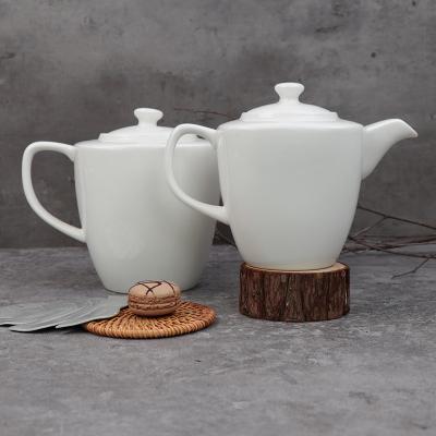 China Sustainable Ceramic Teapot 600Ml High Quality Porcelain Coffee Pot High Fired Tea Sets for sale