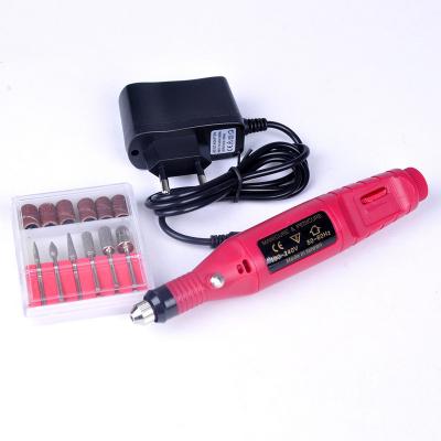 China Portable Plastic 6 Colors Pen Nail Drill Machine Set Nail Drill Kit for sale