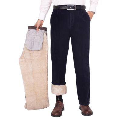 China Anti-Wrinkle Anti-Wrinkle Anti-Wrinkle Rough Lambskin Pants Men's Velvet Formal Casual Pants for sale