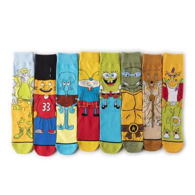 China QUICK DRY socks factory anime cartoon combed cotton street character socks happy funny sports unisex crew socks for sale