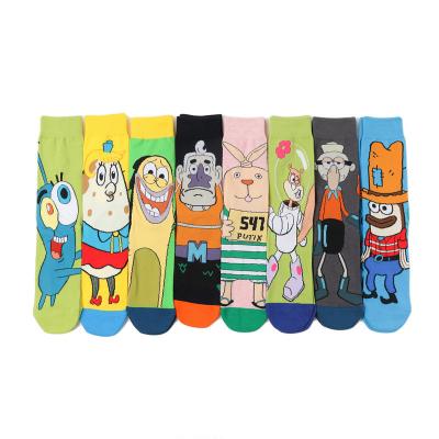 China QUICK DRY Anime Cartoon Cute USA Factory Socks Street Designer Character Sports Unisex Tube Socks for sale