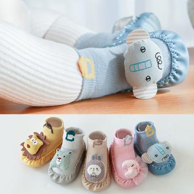 China QUICK DRY non slip wholesale cotton leather toddler socks baby socks newborn shoe for sale