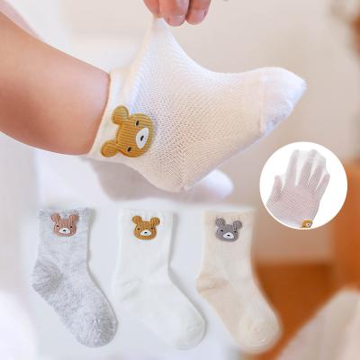 China QUICK DRY New Arrive Baby Soft Cotton Socks Summer Cute Cartoon Mesh Baby Socks for sale