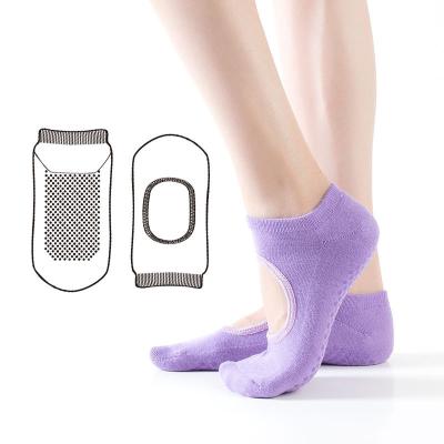 China QUICK DRY high quality pure color cotton non-slip combed cotton yoga socks women dance ballet grips socks for sale