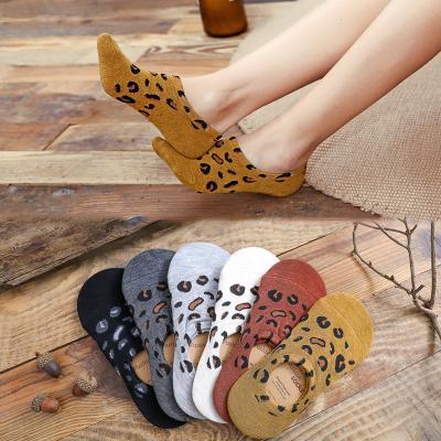 China QUICK DRY summer anti slip personality leopard boat hidden no show bumps women's breathable socks low top trend women's invisible socks for sale