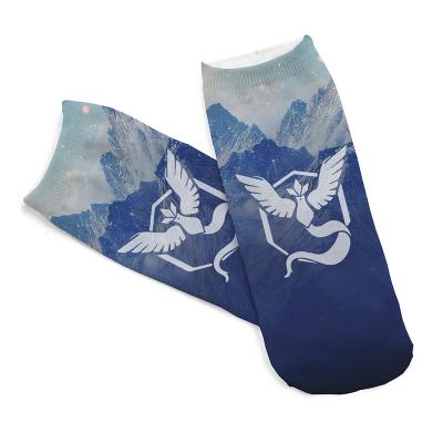 China New Arrival 3D Digital QUICK DRY Cartoon Printing Socks Ankle Sublimation Print Socks For Women for sale