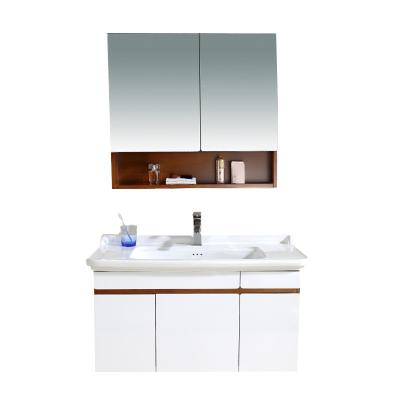 China 2022 ZCDX Modern Simple Style White Wall Mounted Cabinet With Mirror For Bathroom for sale