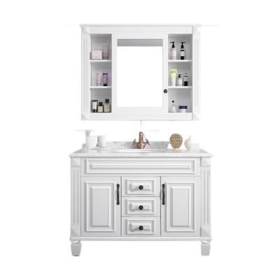 China Customizable Modern Chinese Style Oak Wood Bathroom Vanity Set Hot Selling Cabinets for sale